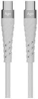 Кабель AGNI UC412-24-100W-СС, USB Type-C (m) - USB Type-C (m), 1м, в оплетке, 5A, белый