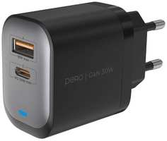 Сетевое зарядное устройство PERO ТС26, USB-A, USB-C, 30Вт, 3A, [тс26gr]