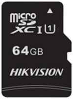Карта памяти microSDXC UHS-I U1 Hikvision 64 ГБ, 92 МБ/с, Class 10, HS-TF-C1(STD)/64G/Adapter, 1 шт., переходник SD