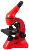 Микроскоп LEVENHUK Rainbow 50L, световой / оптический / биологический, 40-800x, на 3 объектива, красный [69050]