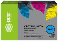Набор чернил Cactus CS-GT51-52M/C/Y, для HP, 100мл, многоцветный