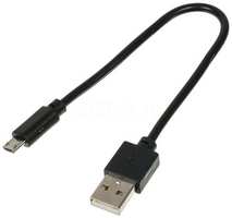Кабель Digma micro USB (m) - USB (m), 0.15м, 2A, черный [microusb-0.15m-blk]