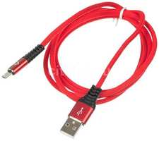 Кабель Digma micro USB (m) - USB (m), 1.2м, в оплетке, 2A, красный [microusb-1.2m-braided-r]