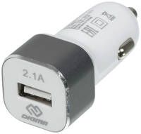 Автомобильное зарядное устройство Digma DGCC-1U-2.1A-WG, USB, 10.5Вт, 2.1A, белый