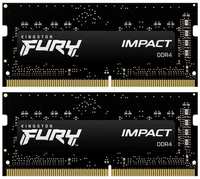 Оперативная память Kingston Fury Impact KF432S20IBK2 / 64 DDR4 - 2x 32ГБ 3200МГц, для ноутбуков (SO-DIMM), Ret (KF432S20IBK2/64)