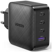 Сетевое зарядное устройство UGREEN CD224, USB A + 3 х USB type-C, 65Вт, 3A, черный [70774]