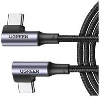 Кабель UGREEN US335, USB Type-C (m) - USB Type-C (m), 1м, в оплетке, 5A, серый [70696]