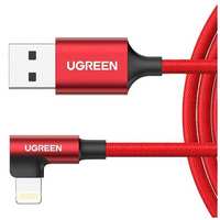 Кабель UGREEN US299, Lightning (m) - USB (m), 1м, MFI, в оплетке, 2.4A, красный [60555]