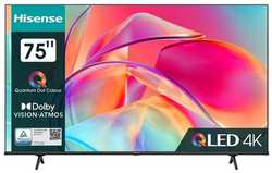 75″ Телевизор Hisense 75E7KQ, QLED, 4K Ultra HD, черный, СМАРТ ТВ, Vidaa