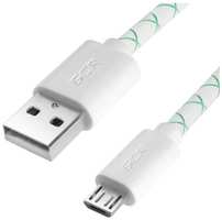 Кабель GREENCONNECT GCR-UA9MCB3-BD, micro USB (m) - USB (m), 0.5м, 2A, белый / зеленый [gcr-ua9mcb3-bd-0.5m]
