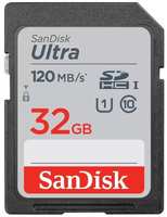 Карта памяти SDHC UHS-I U1 Sandisk Ultra 80 32 ГБ, 120 МБ/с, Class 10, SDSDUN4-032G-GN6IN, 1 шт