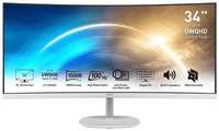 34″ Монитор MSI Pro MP341CQW, 3440x1440, VA, 100Гц, 2хHDMI, 1хDP, изогнутый, белый [9s6-3pb2ct-025]