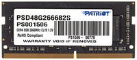 Оперативная память Patriot Signature PSD48G266682S DDR4 - 1x 8ГБ 2666МГц, для ноутбуков (SO-DIMM), Ret