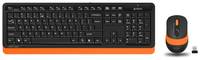 Комплект (клавиатура+мышь) A4TECH Fstyler FG1010, USB, беспроводной, черный и оранжевый [fg1010 orange]