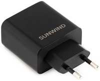 Сетевое зарядное устройство SunWind SWWB3, USB + USB type-C, 30Вт, 3A, [swwb3h1100bk]