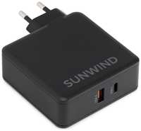 Сетевое зарядное устройство SunWind SWWB0, USB + USB type-C, 100Вт, 5A, [swwb0h1100bk]