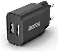 Сетевое зарядное устройство Wiiix UNN-1-2-03, 2xUSB, 2.4A, черный