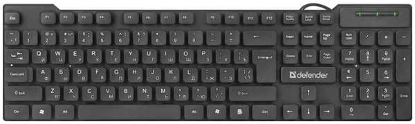 Клавиатура Defender Element HB-190 45190 черная, USB, 104 клавиши 969017663