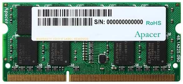 Модуль памяти SODIMM DDR3 4GB Apacer DV.04G2K.KAM PC3-12800 1600MHz CL11 1.35V RTL 969018529