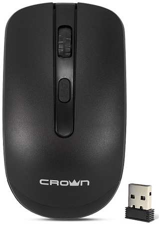 Мышь Wireless Crown CMM-336W CM000002168 1600dpi, нано ресивер 2,4 ГГц, 4 кнопки, 2*ААА (в комплекте), Plug Play 969019342