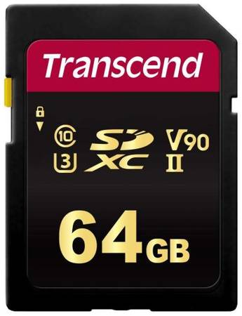 Карта памяти SDXC 64GB Transcend TS64GSDC700S UHS-II Class U3 V90, чтение: 285Мб/с, запись: 180Мб/с 969023363