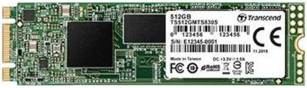Накопитель SSD M.2 2280 Transcend TS512GMTS830S MTS830 512GB SATA 6Gb/s 3D NAND TLC 560/510MB/s 80K/85K IOPS MTBF 1M 969031352