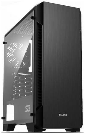 Корпус ATX Zalman S3 черный, без БП, с окном, 2xUSB 2.0, USB 3.0, Audio 969031442