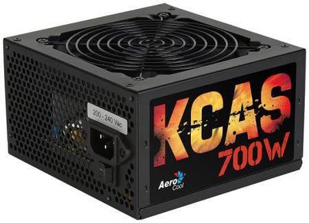 Блок питания ATX AeroCool KCAS PLUS 700W 4713105962666 700W v2.4, вентилятор d120мм, 4x PCI-E [6+2-Pin], 7x SATA, 4x MOLEX