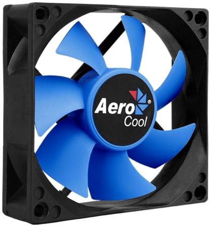 Вентилятор для корпуса AeroCool Motion 8 4710700950760 80х80х25мм, 2000rpm, 21,5 CFM, 25.3 dBA, Molex 4-pin, съемная крыльчатка, гидравлический подшип 969035715