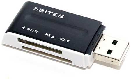 Карт-ридер 5bites RE2-102BK USB2.0, All-in-One, USB Plug, черный 969038218