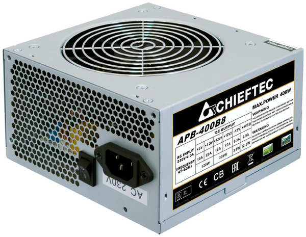 Блок питания ATX Chieftec APB-400B8 Value, 400W, Active PFC, 120mm fan, OEM 969059338