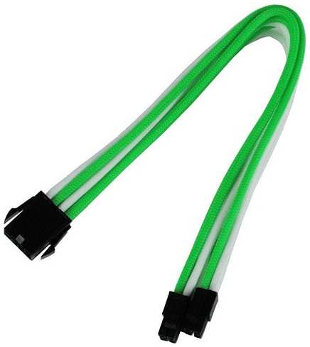 Удлинитель Nanoxia NX8PV3EGW 8-pin EPS, 30см, индивидуальная оплетка, зеленый/белый 969069055