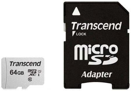 Карта памяти 64GB Transcend TS64GUSD300S-A microSDXC Class 10 U1 300S + адаптер 969070934