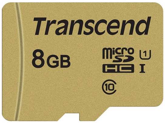 Карта памяти MicroSDHC 8GB Transcend TS8GUSD500S Class 10 U1 500S + адаптер, MLC