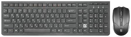 Клавиатура и мышь Wireless Defender Columbia C-775 45775 черные, мультимедиа 969073305