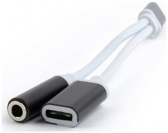 Переходник Cablexpert CCA-UC3.5F-02 , USB Type-C/Jack3.5 F+ Type-C F, черный, пакет 969078814