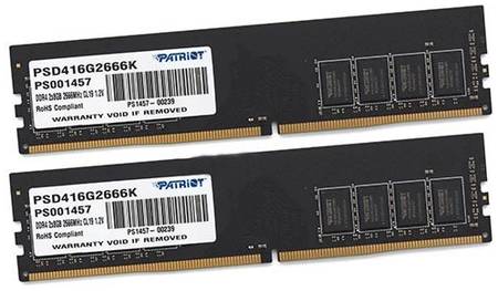 Модуль памяти DDR4 16GB (2*8GB) Patriot Memory PSD416G2666K Signature Line PC4-21300 2666MHz CL19 1.2V RTL 969079233