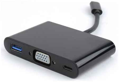 Переходник Cablexpert A-CM-VGA3in1-01 , USB Type-C/VGA + USB3 + подзарядка USB-C, 15см, пакет