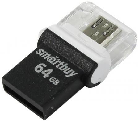 Накопитель USB 2.0 64GB SmartBuy SB64GBPO-K Poko черный 969080865