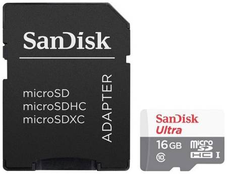 Карта памяти 16GB SanDisk SDSQUNS-016G-GN3MA Sandisk Ultra Android microSDHC UHS-I CL10 80MB/s + SD adaptor 969081112