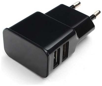 Зарядное устройство сетевое Cablexpert MP3A-PC-12 100/220V-5V, USB 2 порта, 2.1A, черный 969081226