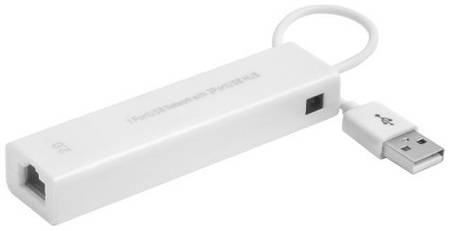 Разветвитель USB 2.0 GCR GCR-AP03 Хаб на 3 порта + 10/100Mbps Ethernet Network