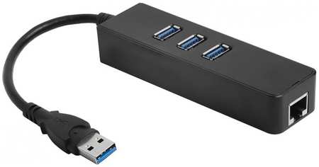Разветвитель USB 3.0 GCR GCR-AP04 Хаб на 3 порта + 10/100Mbps Ethernet Network 969084402