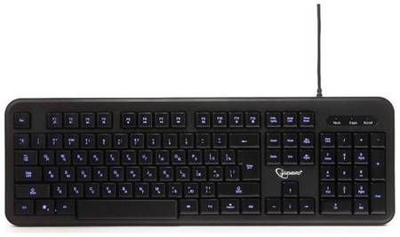 Клавиатура проводная Gembird KB-200L черная, USB, 104 клавиши, подсветка-белая, 1.45м 969086592