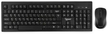 Клавиатура и мышь Wireless Gembird KBS-8002 черные, 2.4ГГц, 104 клавиши+3 кнопки, 1000DPI 969086595