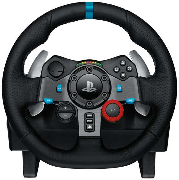 Руль игровой Logitech G29 Driving Force для PC/PS3/PS4, кожа, виброотдача, угол поворота руля 900°, USB 969092505