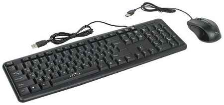 Клавиатура и мышь Oklick 600M черные, USB (337142)