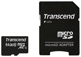 Карта памяти 64GB Transcend TS64GUSDXC10 microSDXC Class 10 UHS-I (SD adapter) 969125722