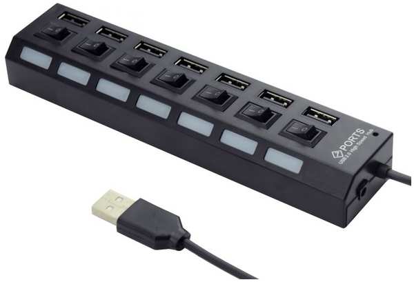 Разветвитель USB 2.0 Gembird UHB-U2P7-02 7x USB портов, питание, блистер 969136562
