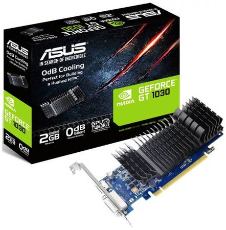 Видеокарта PCI-E ASUS GeForce GT 1030 (GT1030-SL-2G-BRK) 2GB Silent Low Profile GDDR5 64bit 14nm 1228/6008MHz DVI-D(HDCP)/HDMI RTL 969137745
